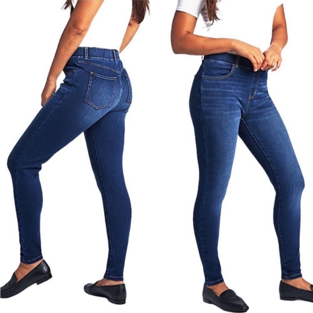 Betabrand High Waisted Pull On Skinny Yoga Denim Pants Size M.